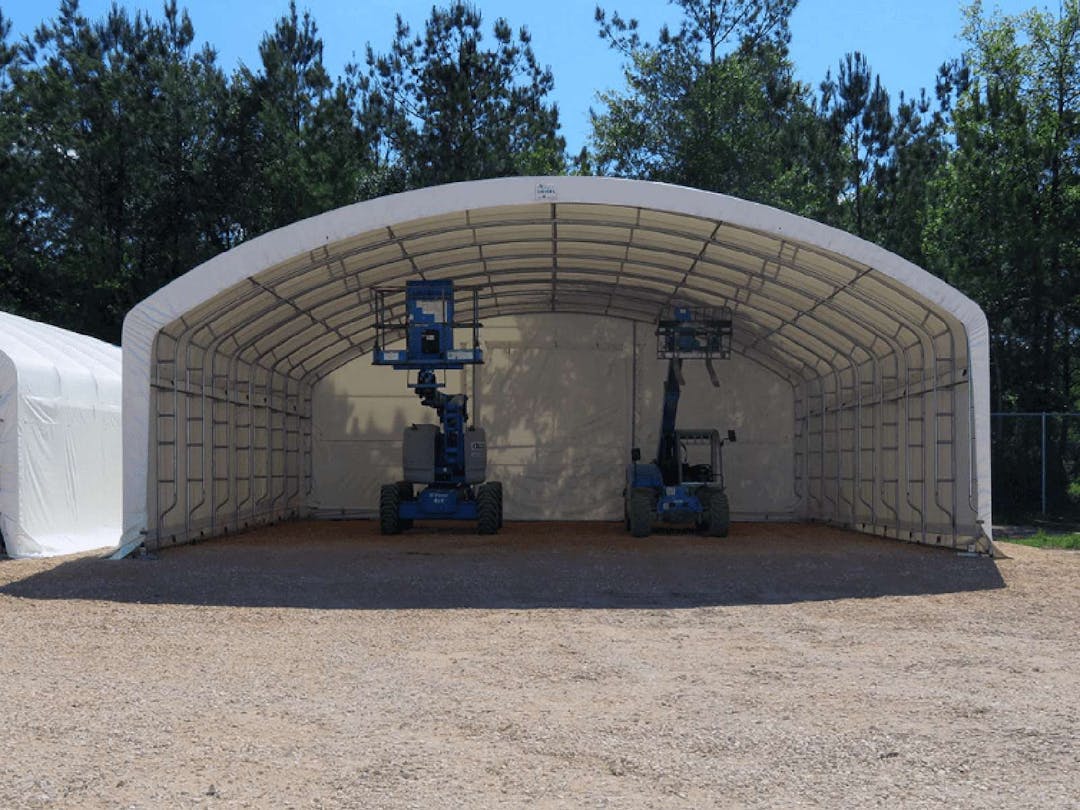 Industrial fabric shelter cover installed in Louisiana.